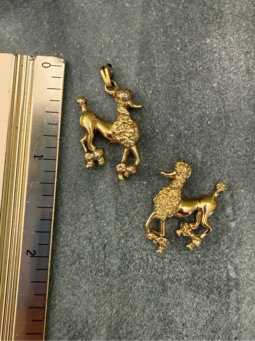 Vintage Monet Gold Poodle Dog Pendant Necklace Charm - Picture 4 of 6